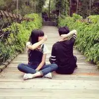 搞怪情侣qq头像我微笑着对你言爱