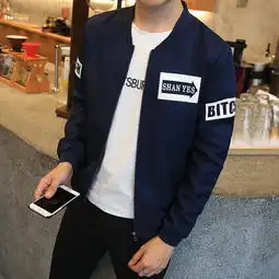 壹恺飞行员夹克男2019春新款韩版潮流白色帅气棒球服男士外套kpj33图片大全邮乐官方网站