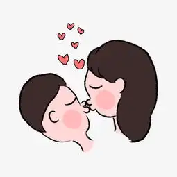 情侣亲吻手绘插画psd图片素材其他格式下载动漫人物大全