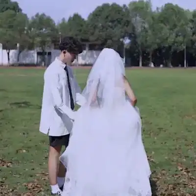 真人婚纱情头定格在最美的时候