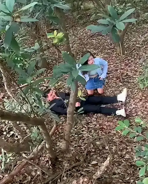 男子树上摘野果,见一对男女走进树林,接下来的一幕,令男子窒息