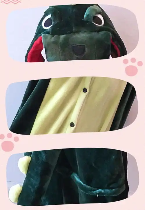 卡通连体睡衣女秋冬恐龙动物情侣学生可爱家居服加厚法兰绒珊瑚绒