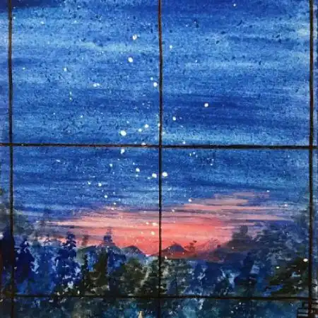 创意插画头像手绘图片有点伤感的孤独的女孩