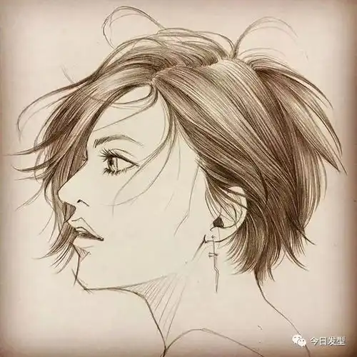 男女发型手绘