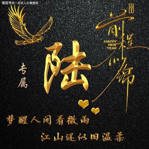 纯金质感姓氏照片头像,高端商务打造,让你的形象提升一个档次