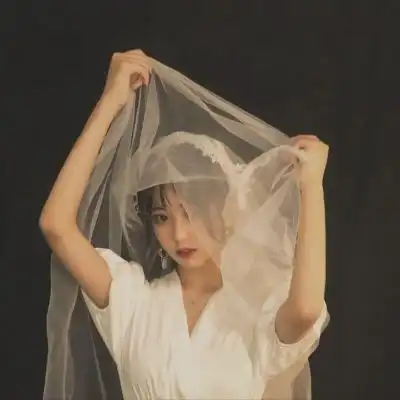 池乔婚纱女头纱白色超好看头像