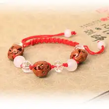 属猪属兔属羊生肖吉祥物亥卯未三奇三合桃木手链平安旺贵人