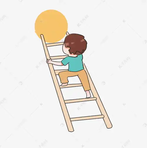 手绘女孩儿童爬梯子月亮唯美素材图片免费下载千库网