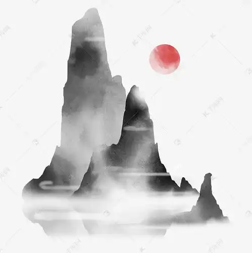 水墨中国风云雾山水群山素材图片免费下载千库网