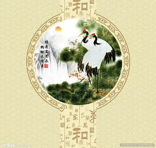 松鹤延年背景墙设计图