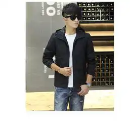 科斯登男士时尚潮流韩版修身夹克连帽拉链外套春装