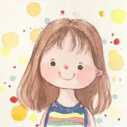 临摹素材萌萌的水彩小头像