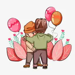 情人节小情侣拥抱手绘插画图片素材其他格式下载动漫人物大全