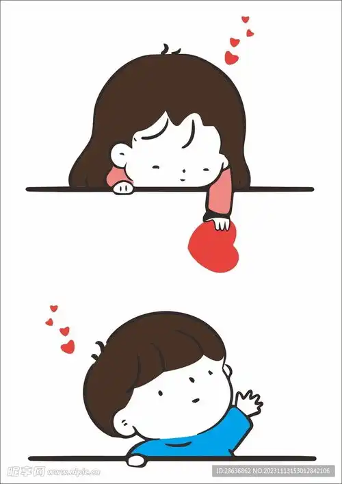 卡通可爱情侣头像设计图