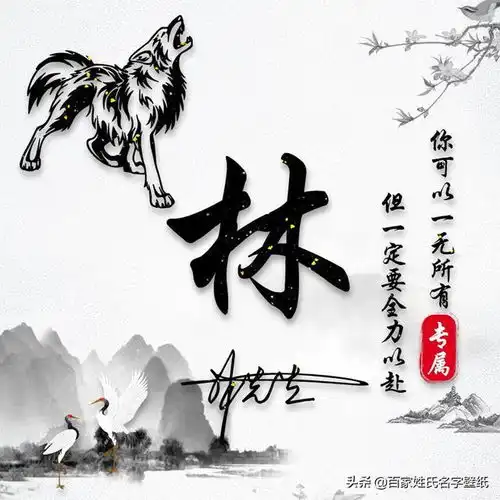 你的微信头像你做主,28个姓氏分享给有缘人,水墨狼腾图