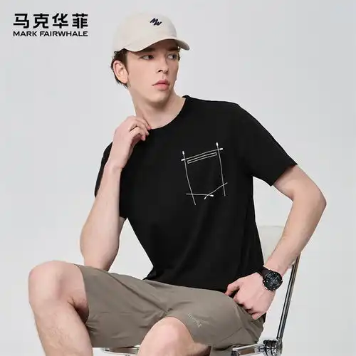 罗蒙男士条纹翻领爸爸装短袖t恤2024春季时尚百搭上衣灰兰190