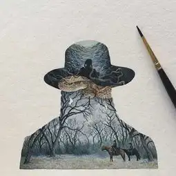 钢笔淡彩插画,看一眼就深深爱上了