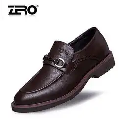 zero零度秋季新款正装皮鞋头层水牛皮软面潮流高端商务男鞋f6591