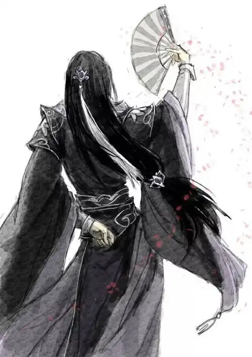 古风壁纸执扇男子陌上人如玉,公子世无双
