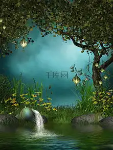 格林童话梦幻卡通绿色森林背景图片免费下载广告背景高清大图千库网图片编号4130347