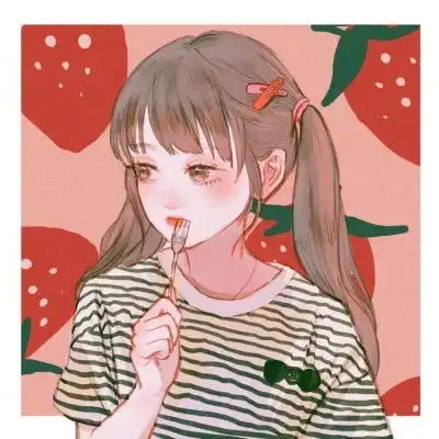 粉色系动漫女生头像心情不好,就去看海
