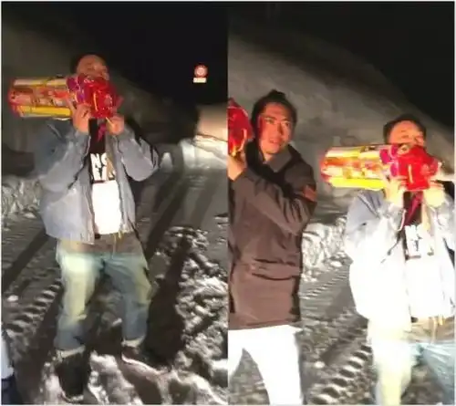 老夫老妻大秀恩爱,陈奕迅徐濠萦雪中放烟花,深情接吻