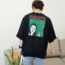 嘻哈个性t恤男