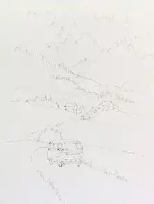 绘画教程宫崎骏动漫风清新质朴的水彩场景