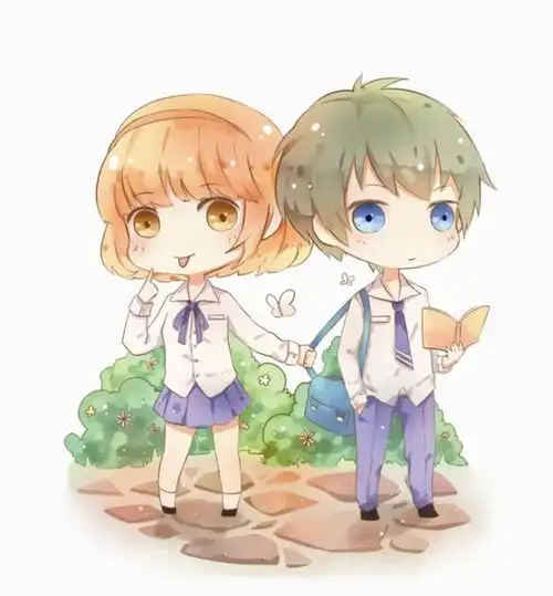 求q版现代动漫男女图片