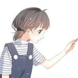 一个女孩拿笔摸另一个男孩的情侣头像