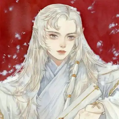 古风彩绘头像男插画