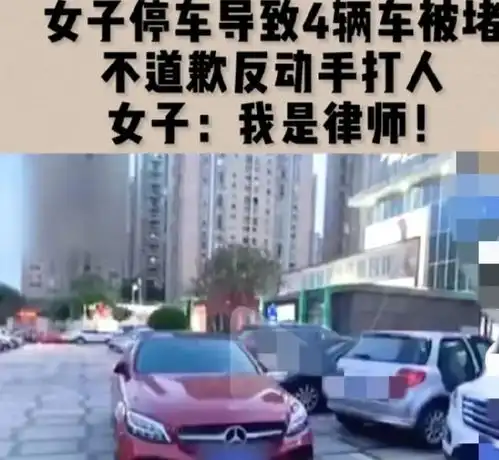 奔驰女司机乱停车挡住四辆车,拍照记录遭遇律师大喊侵权