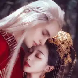 古风情侣头像青天共白月,我共你