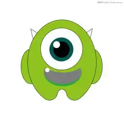鼠绘绿色独眼卡通小怪兽图片的ps教程