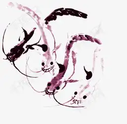 彩色水墨小鱼素材图片免费下载高清png千库网图片编号9089383