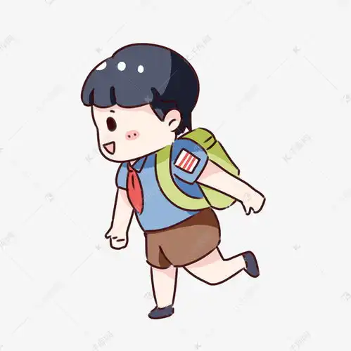 手绘卡通小男孩背书包上学素材图片免费下载千库网