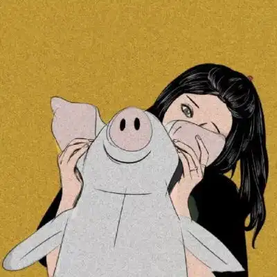 高清一男一女的新潮嘻哈风动漫情侣头像图片
