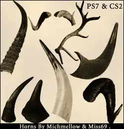 鹿角牛角羊角笔刷矢量图免费下载abr格式编号21885909千图网