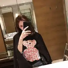 网红半袖上衣体恤2019流行夏季宽松潮牌情侣款小熊休闲短袖t恤女