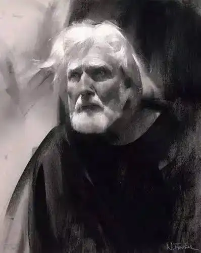 用碳条画出的素描头像,太牛逼了
