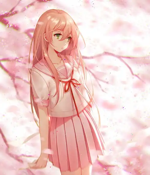 二次元美图精美壁纸六十粉色长发少女niya
