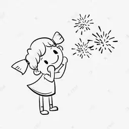 情人节线描烟花插画素材图片免费下载千库网