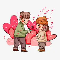 情人节小情侣爱心背景手绘插画图片素材其他格式下载动漫人物大全