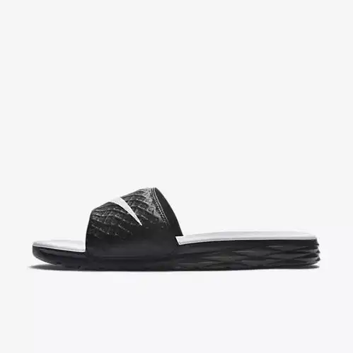 每日限定出售nikebenassisolarsoft黑白运动拖鞋705475010