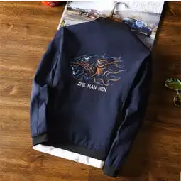 潮素刺绣夹克潮素男装