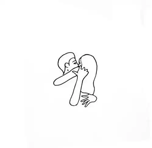 白色极简风情侣头像