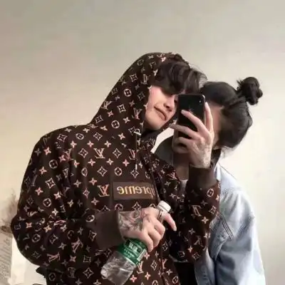 情头像情侣双人两张甜一对两张可爱超甜的情头