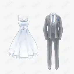 手绘婚礼套装礼服素材图片免费下载高清png千库网图片编号9821717