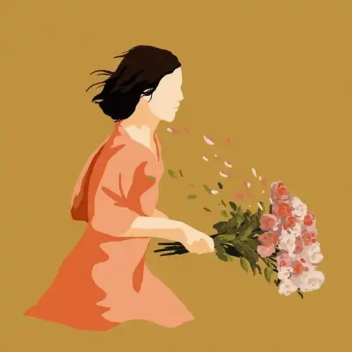 头像手捧鲜花盛装出席