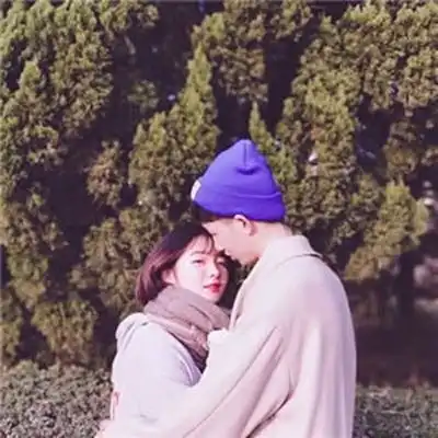 森系情侣头像一左一右绿色文艺森系情侣头像一对